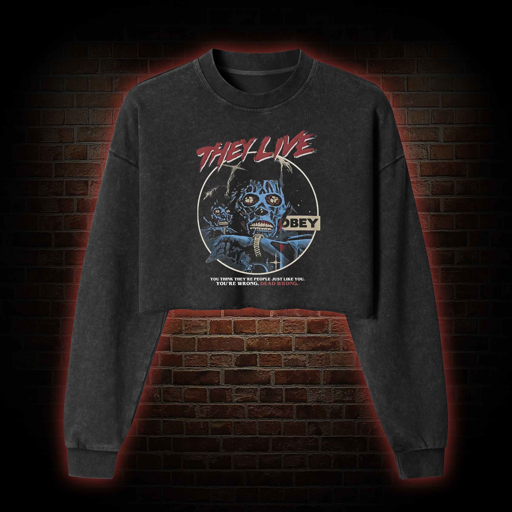 Dead Wrong Washed Cropped Sweatshirts