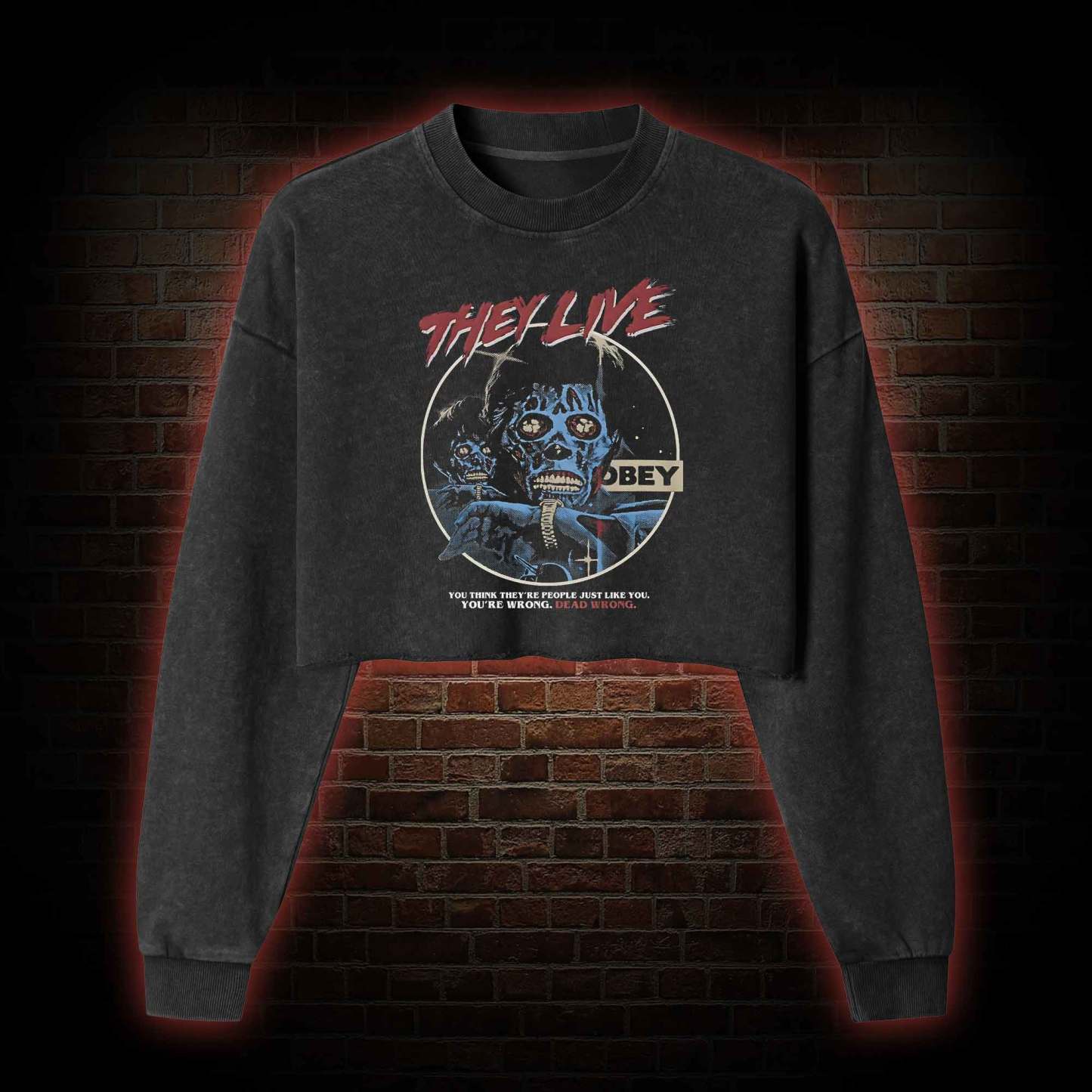 Dead Wrong Washed Cropped Sweatshirts
