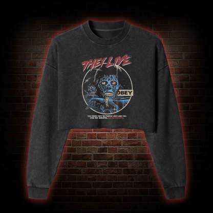 Dead Wrong Washed Cropped Sweatshirts