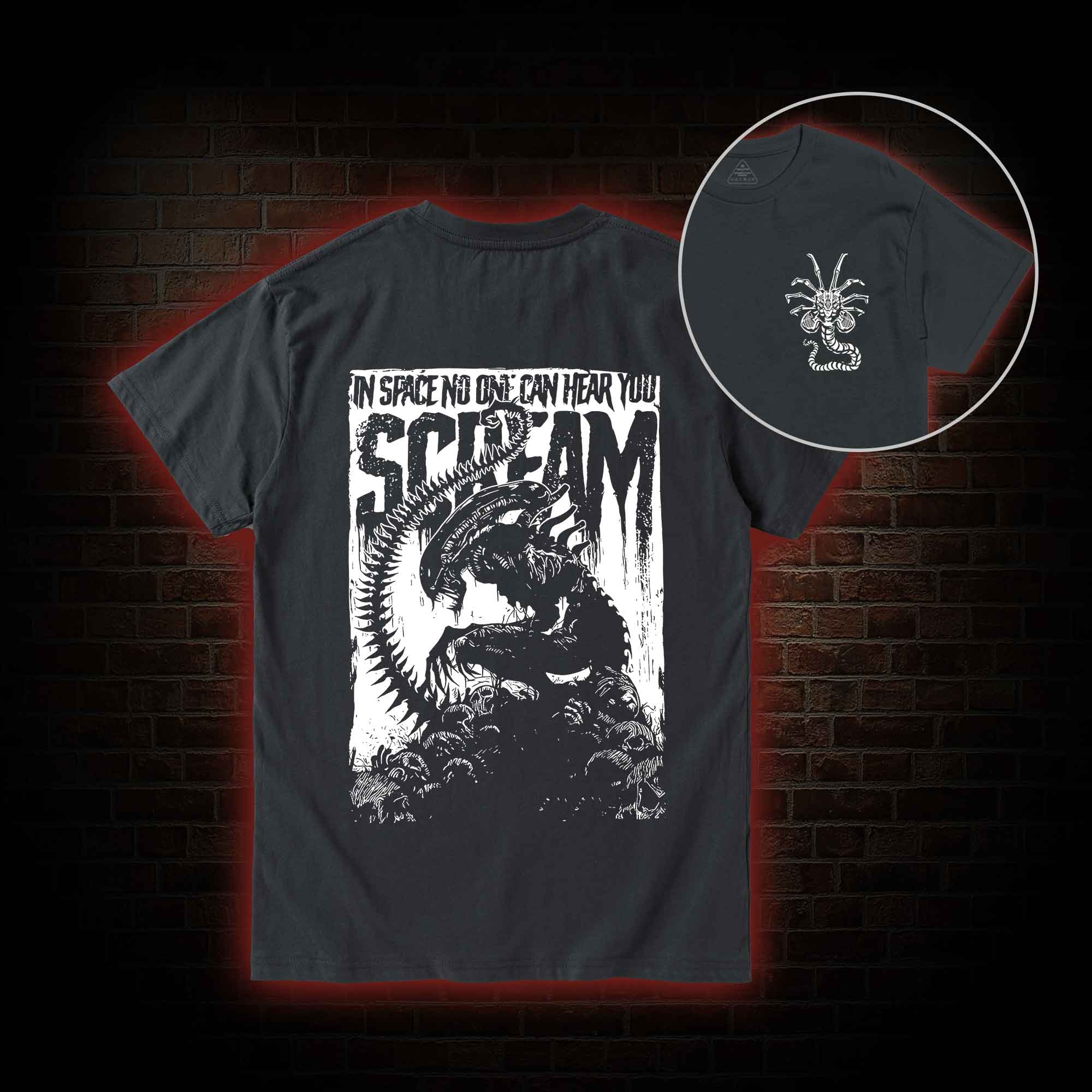 In Space No One Can Hear You Scream Back Print T-Shirt