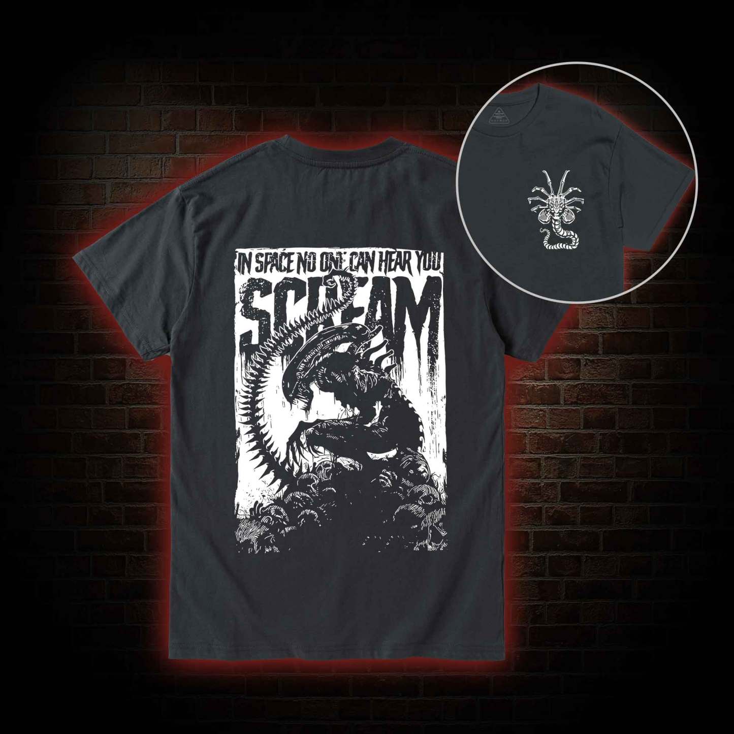 In Space No One Can Hear You Scream Back Print T-Shirt