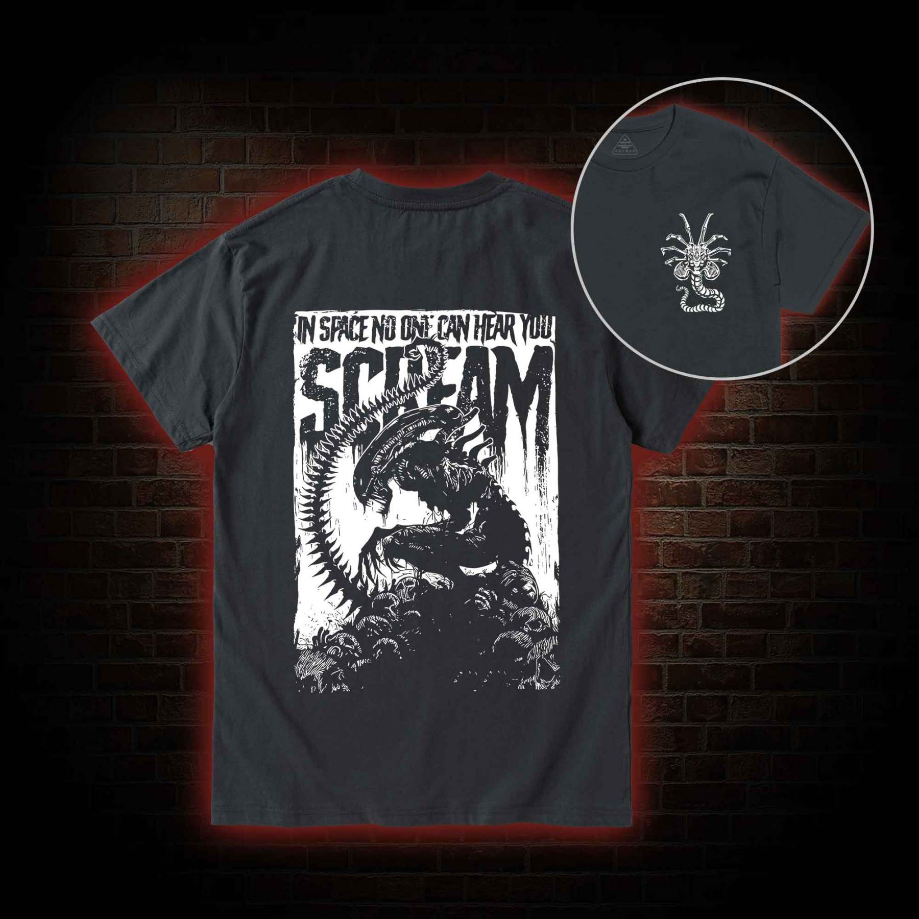 In Space No One Can Hear You Scream Back Print T-Shirt