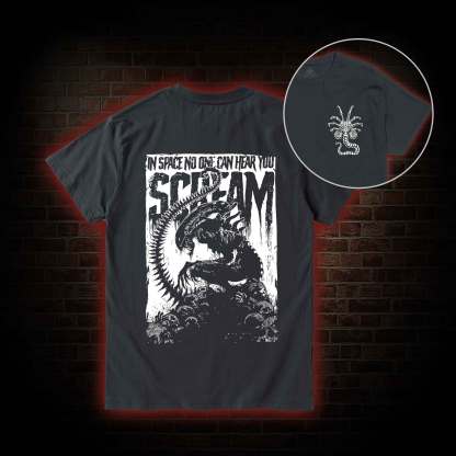 In Space No One Can Hear You Scream Back Print T-Shirt