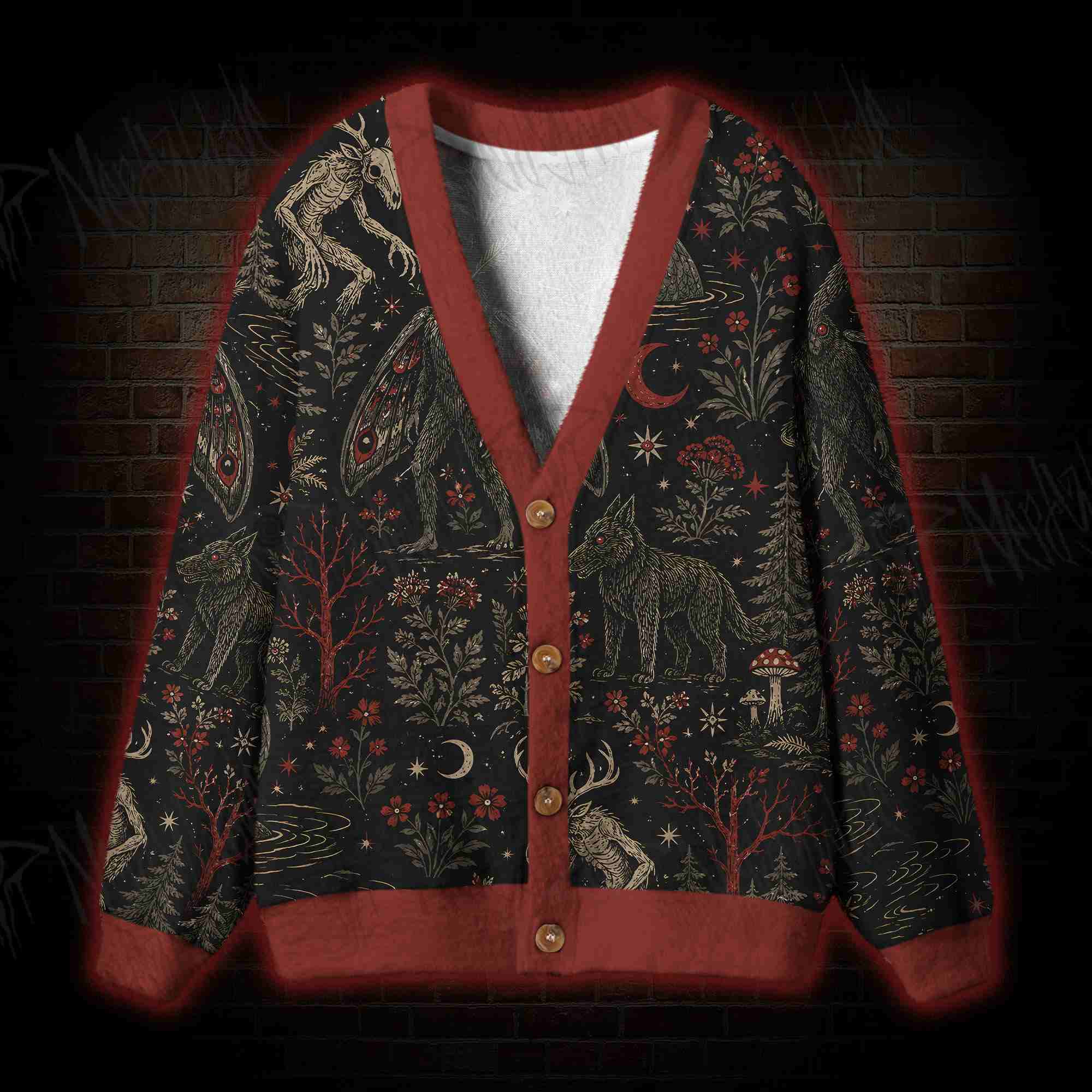 Creatures of the Night Cardigan Sweater