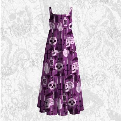 Gothic Halloween Wide Straps Maxi Dress