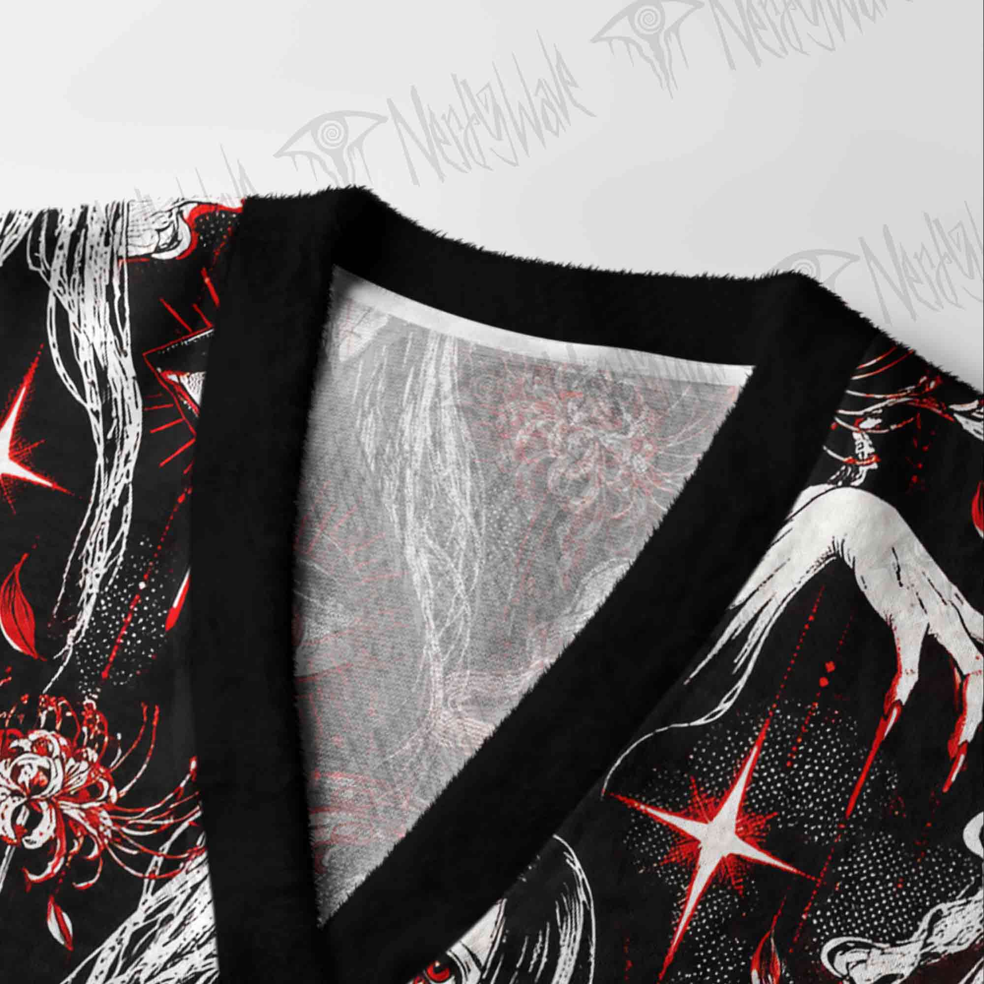 Crimson Illusion Multi Eyed Waifu Cardigan Sweater