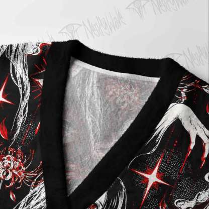 Crimson Illusion Multi Eyed Waifu Cardigan Sweater