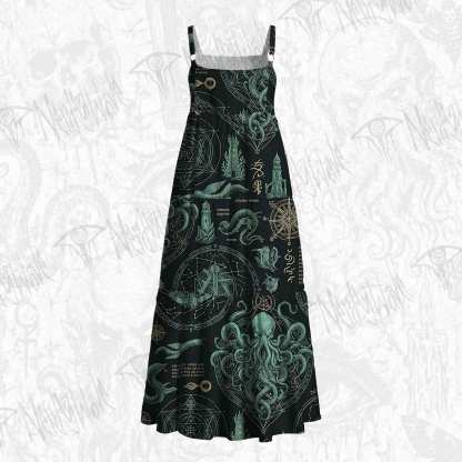 Deep Sea Monster Wide Straps Maxi Dress