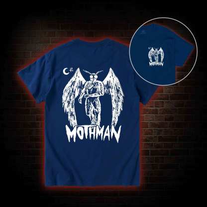 Mothman Bcak Print T-shirt 