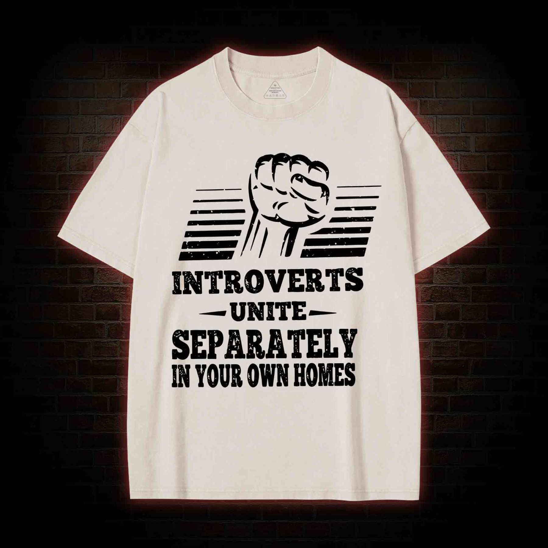 Introverts Unite Separately In Your Own Homes Washed T-shirt