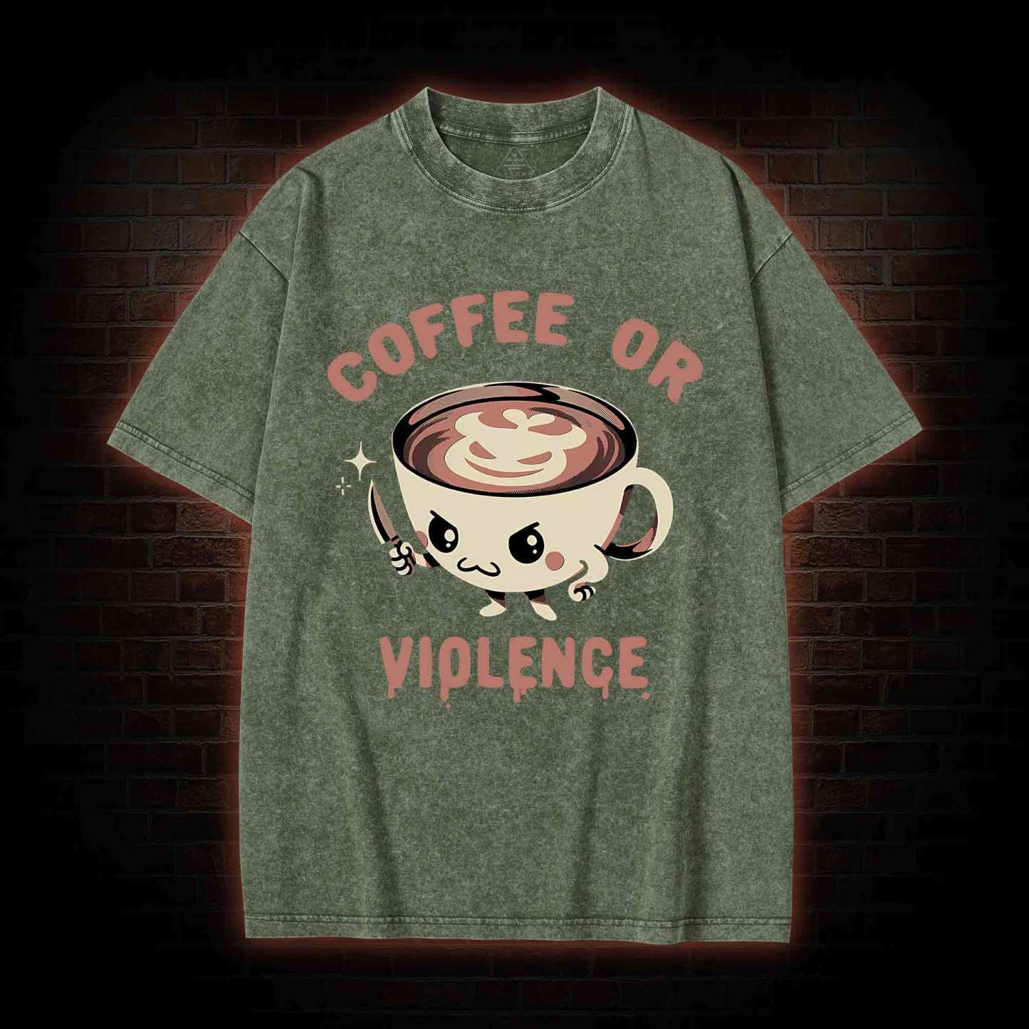 Coffee Or Violence Washed T-shirt