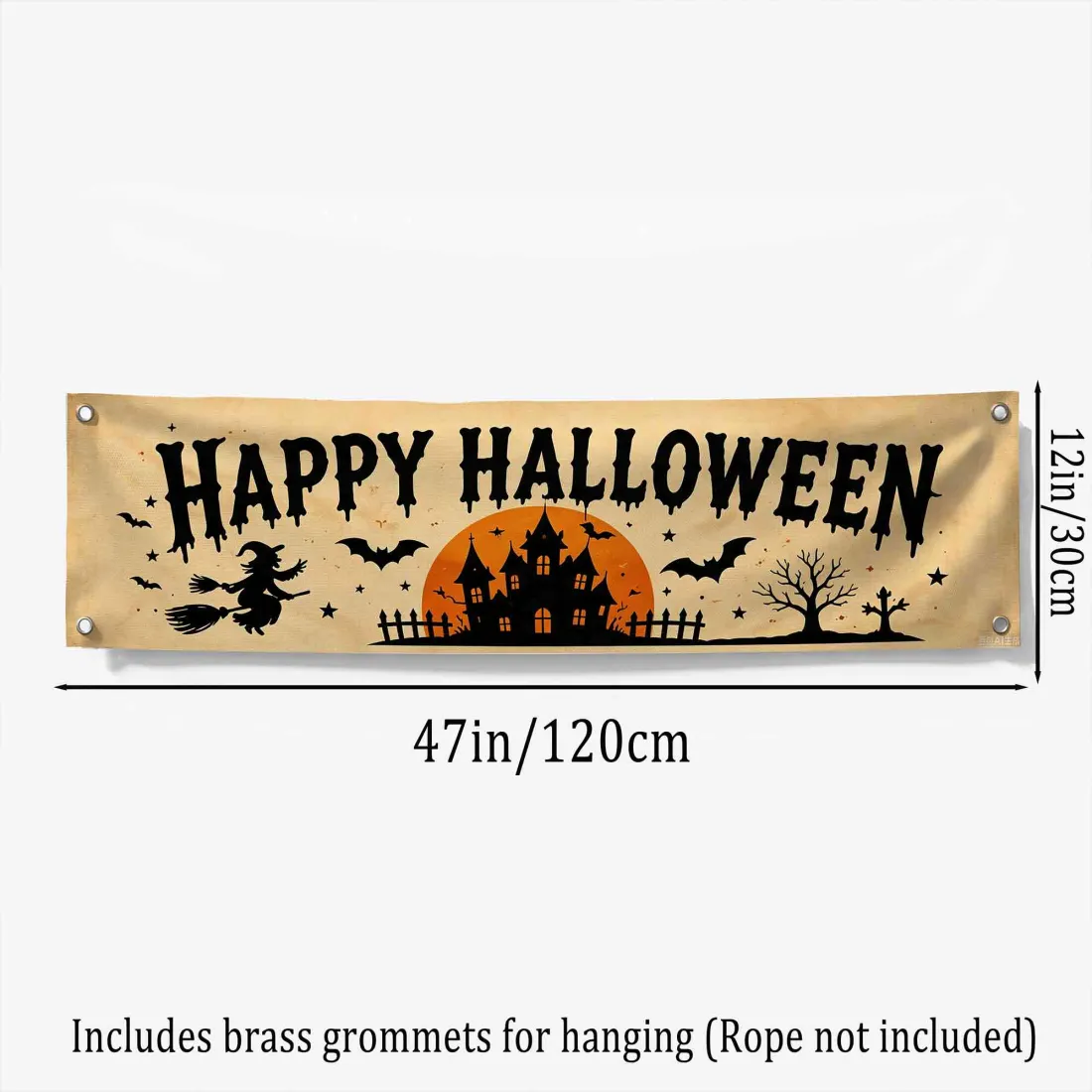 Table Runner&Halloween Banner&Garden Flag&Woven Throw Blanket Set