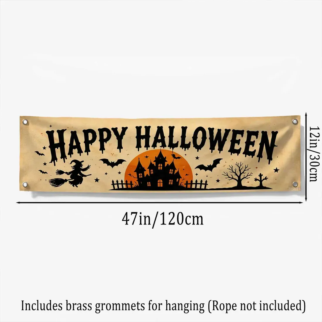 Table Runner&Halloween Banner&Garden Flag&Woven Throw Blanket Set