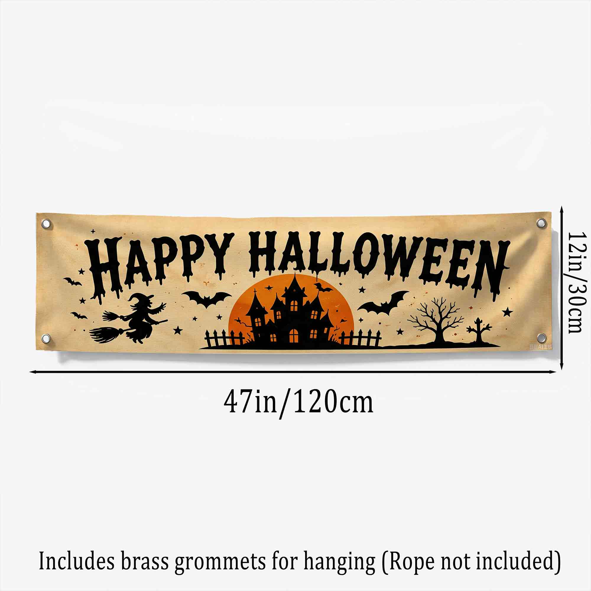 Bats Happy Halloween Banner