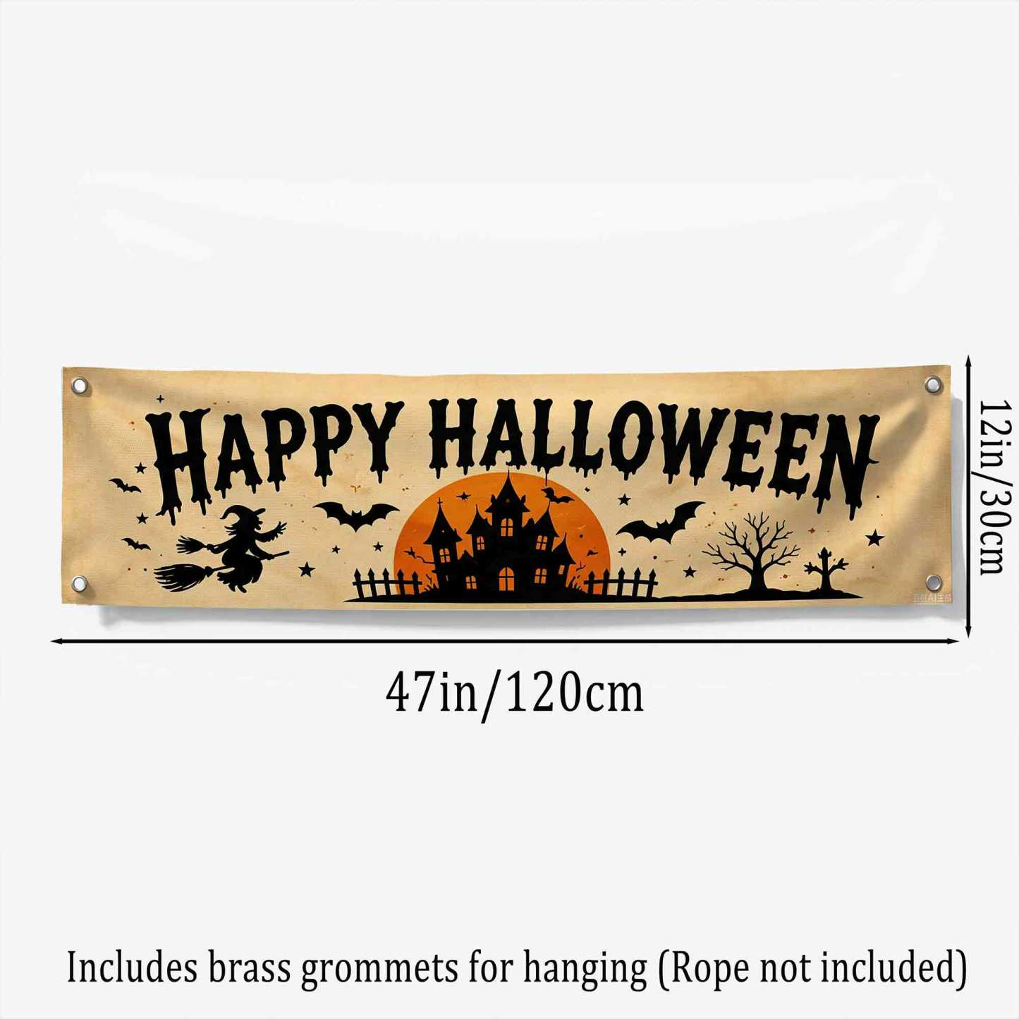 Bats Happy Halloween Banner