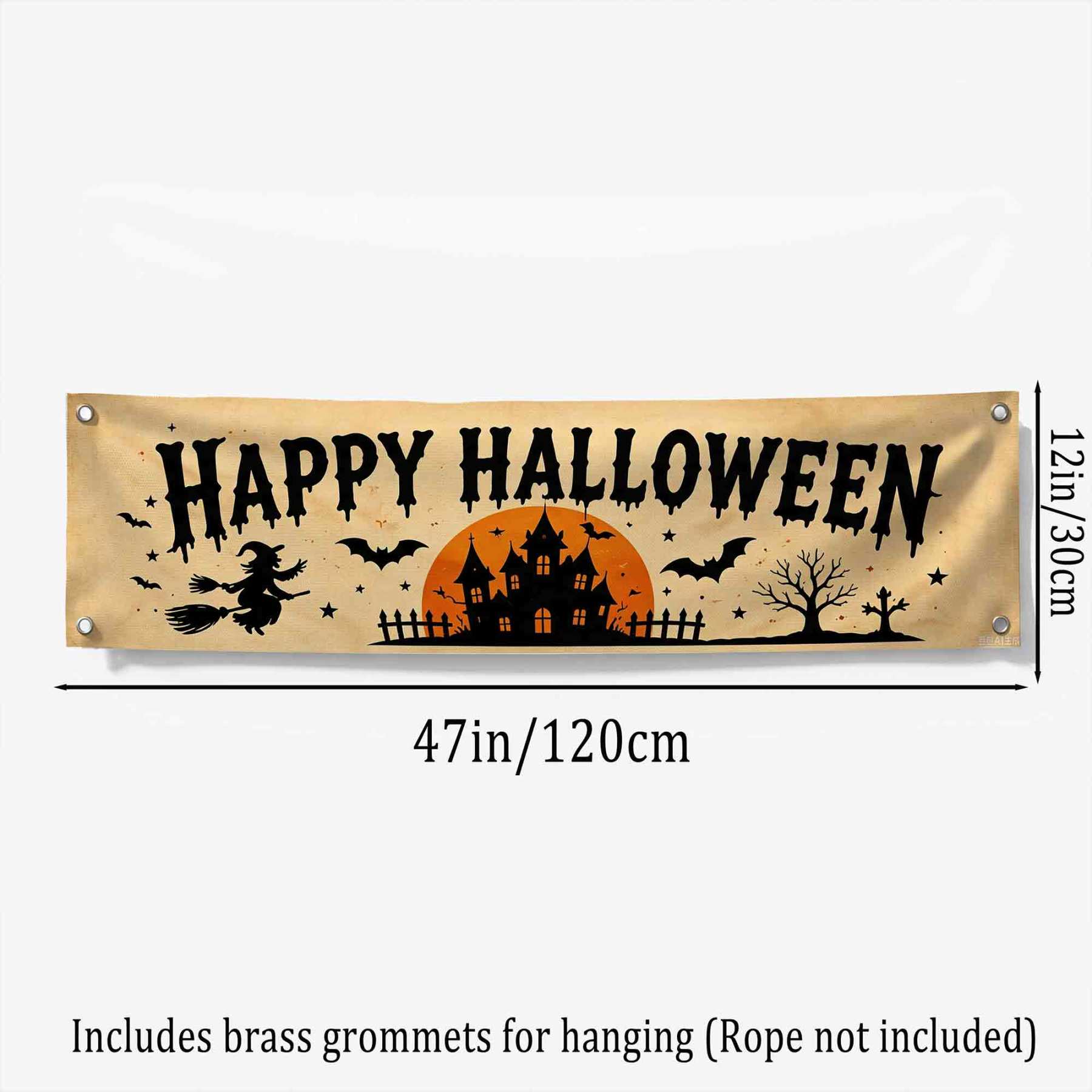 Bats Happy Halloween Banner