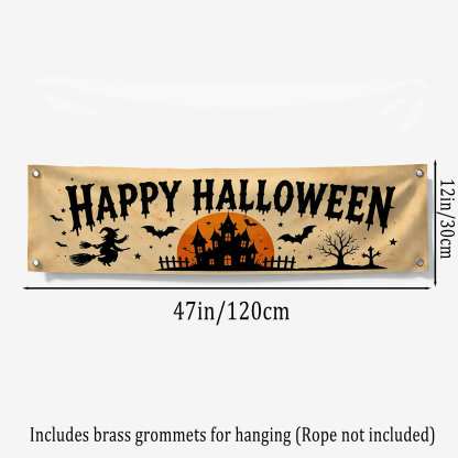 Bats Happy Halloween Banner