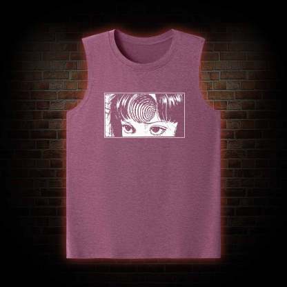 Creepy Girl Eyes, Spiral Horror Manga Tank Top