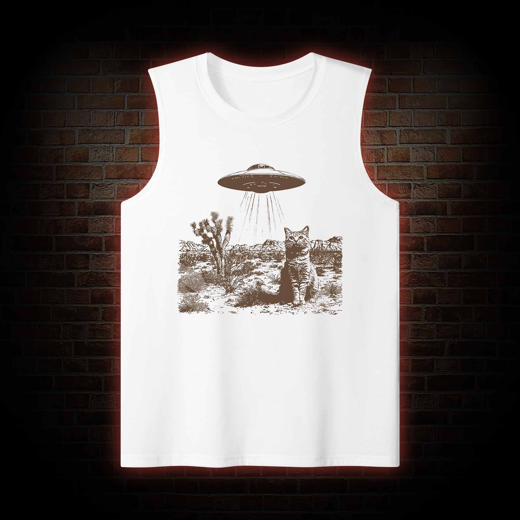 Ufo Cowboy Cat Tank Top