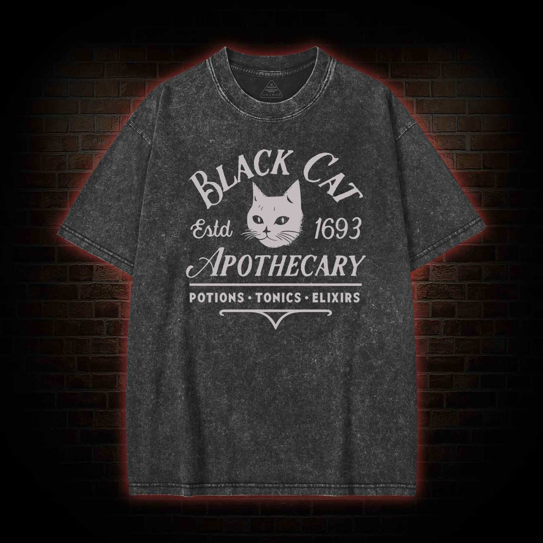 Black Cat Apothecary Washed T-shirt