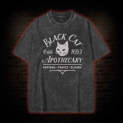 Black Cat Apothecary Washed T-shirt