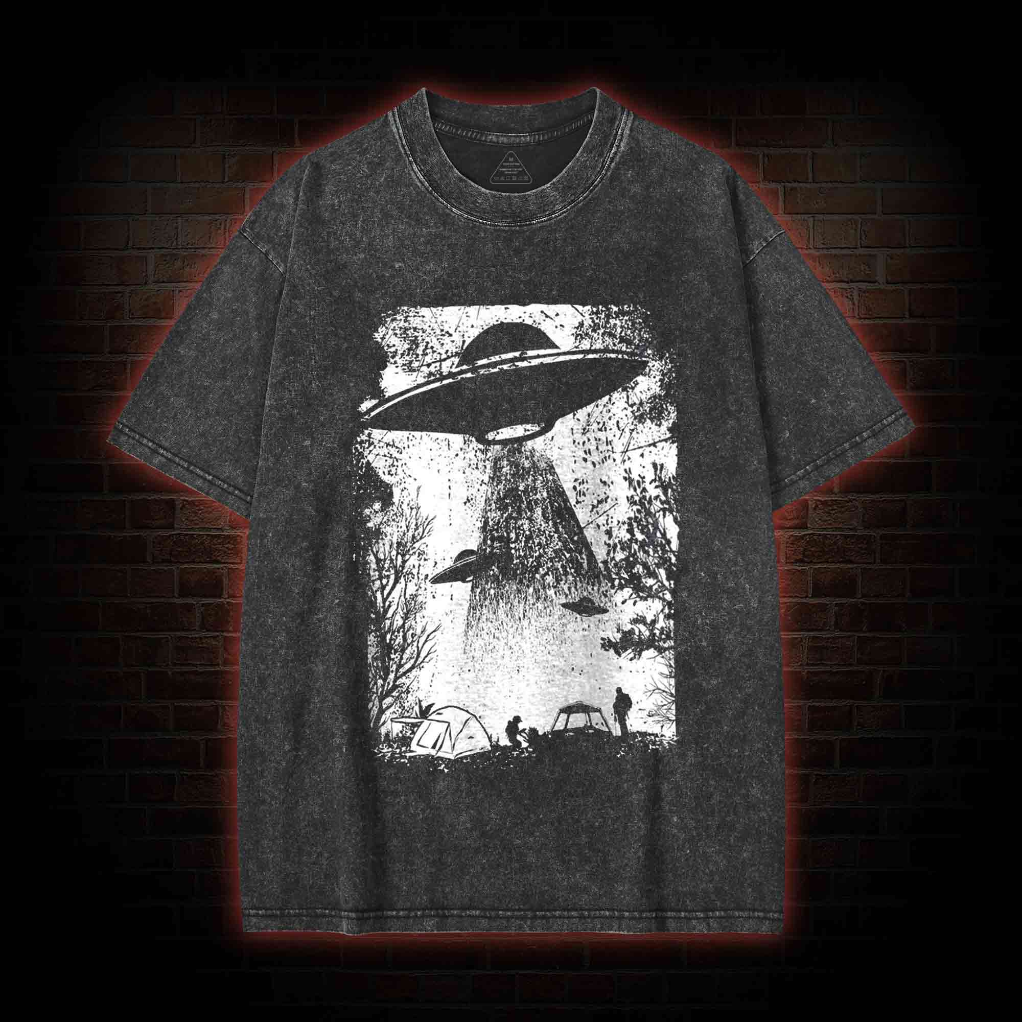 UFO Abduction Washed T-shirt
