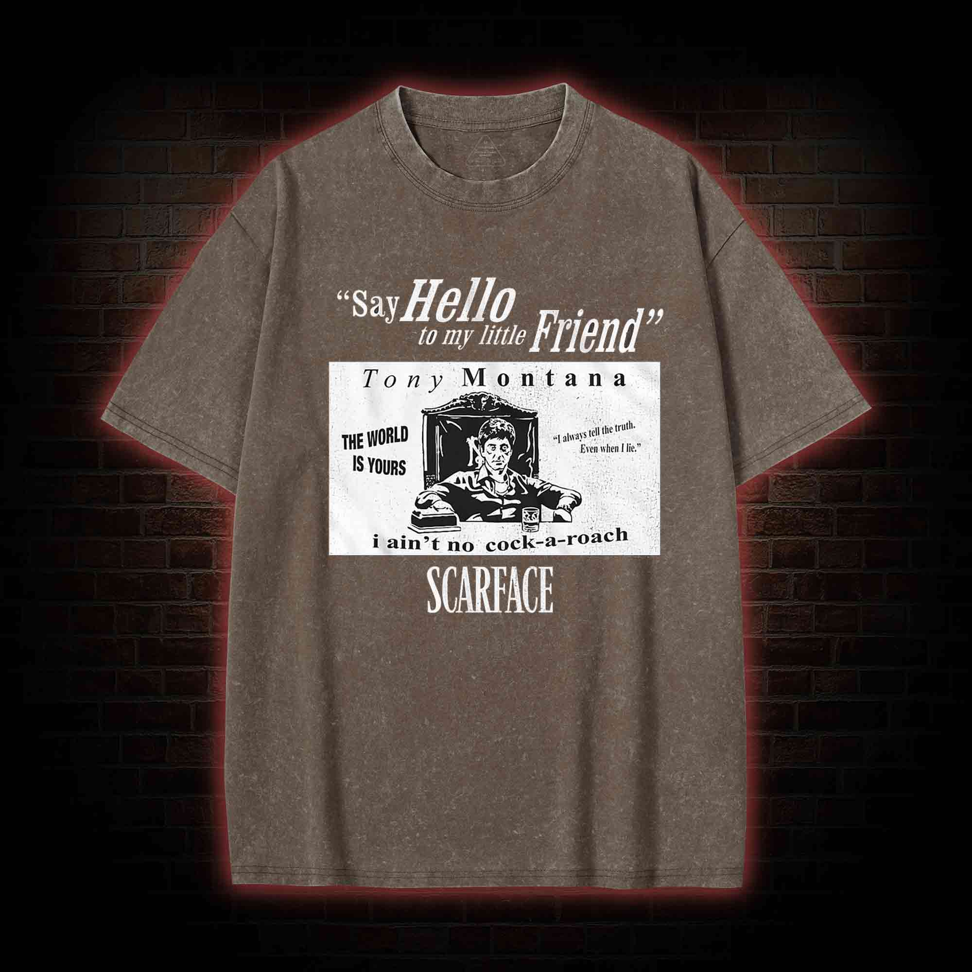 Say Hello to My Little Friend Washed T-shirt