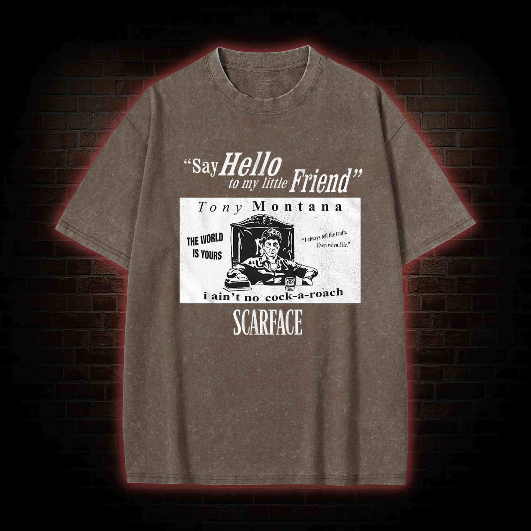 Say Hello to My Little Friend Washed T-shirt