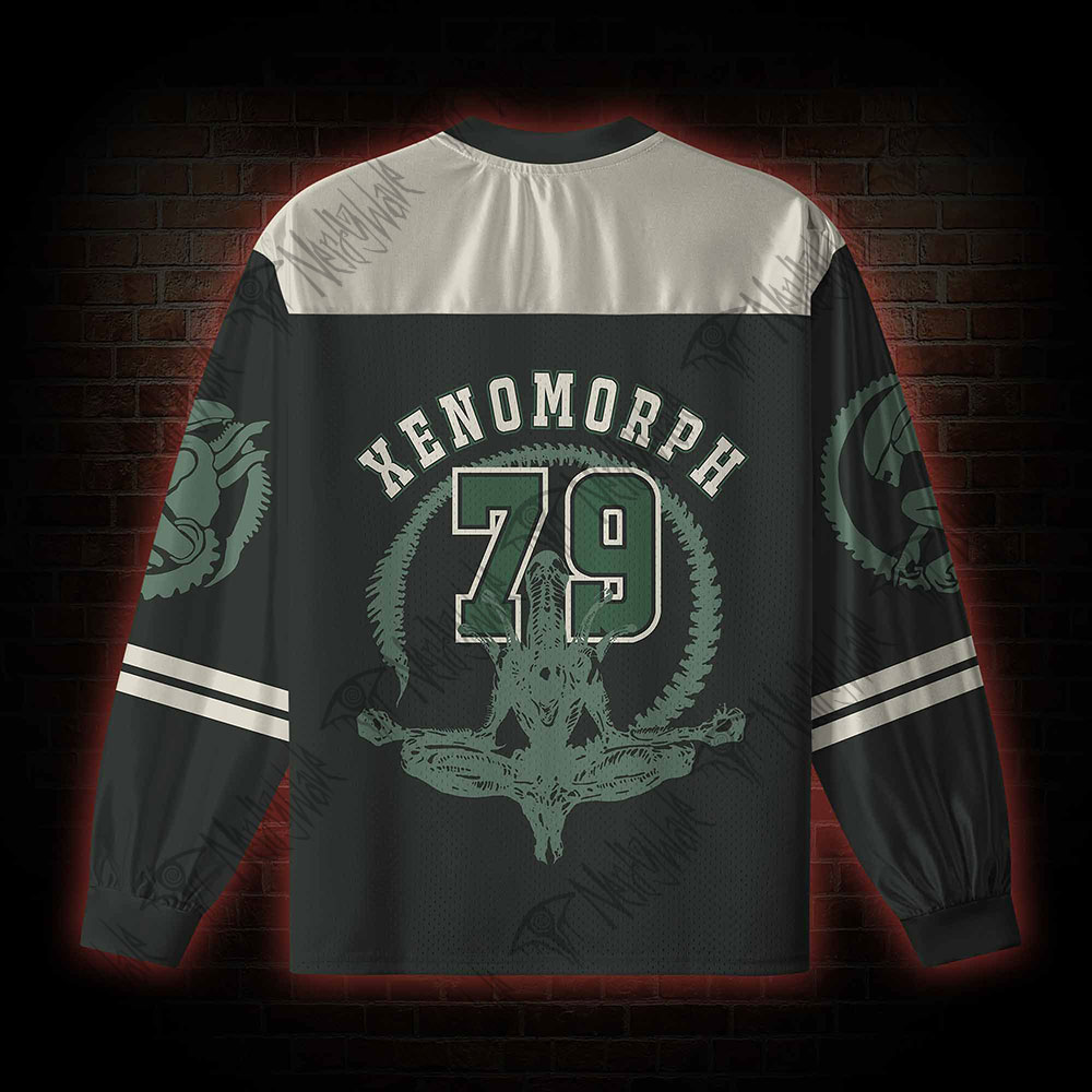 Alien Horror V-Neck Long Sleeve Jersey