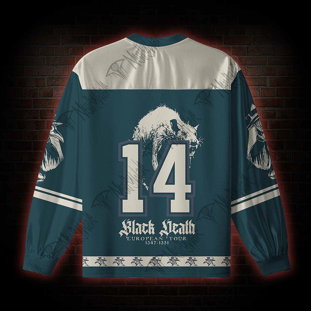 Black Death European Tour 1347-1351V-Neck Long Sleeve Jersey