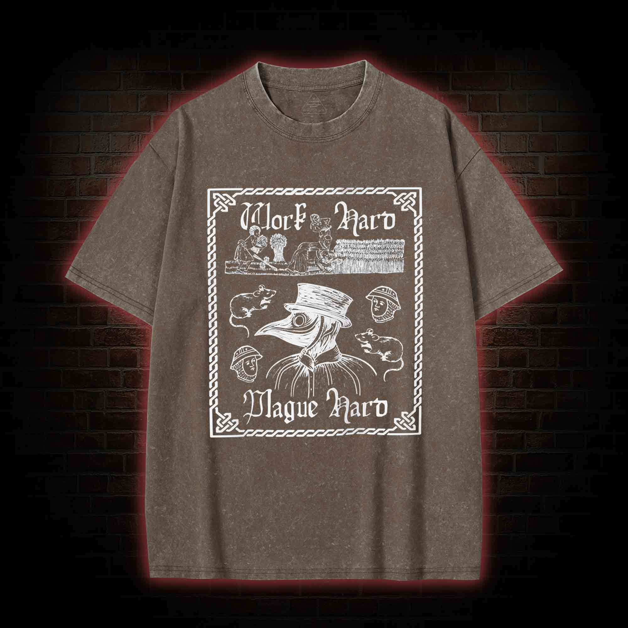 Plague Doctor Gothic Washed T-shirt