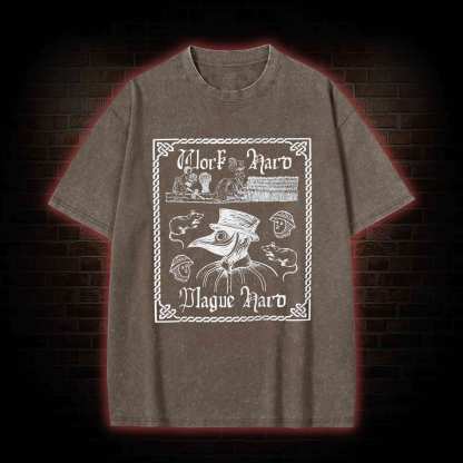 Plague Doctor Gothic Washed T-shirt