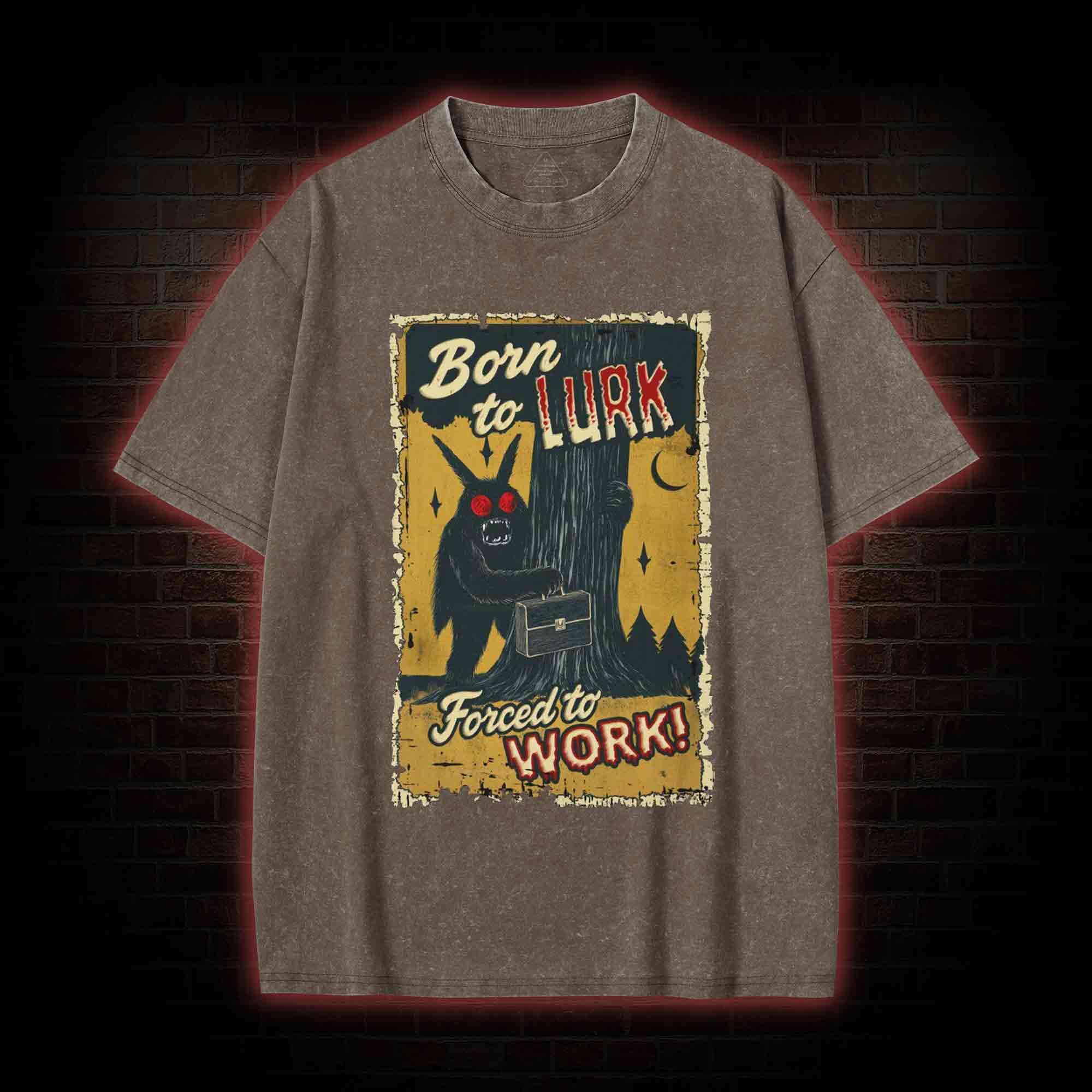 Mothman Horror Movie Washed T-shirt