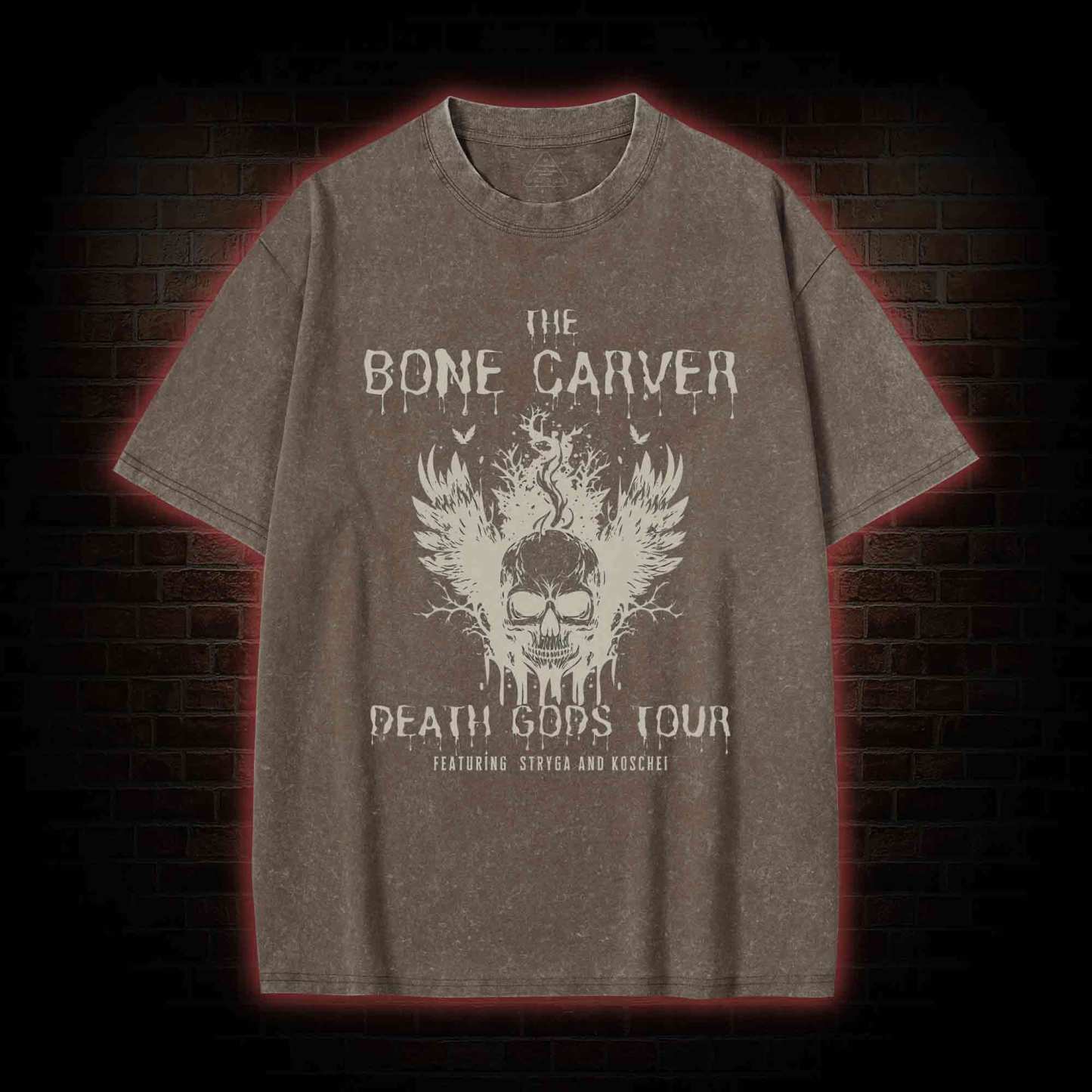 The Bone Carver Death Gods Tour Washed T-shirt