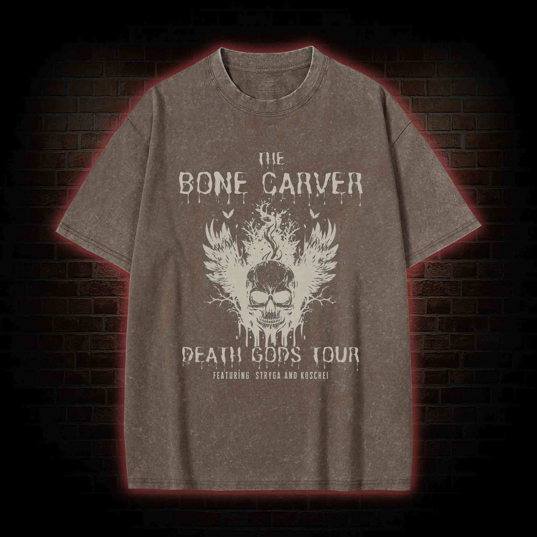 The Bone Carver Death Gods Tour Washed T-shirt