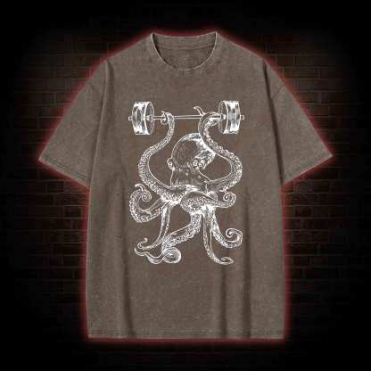Octopus Weightlifting Washed T-shirt