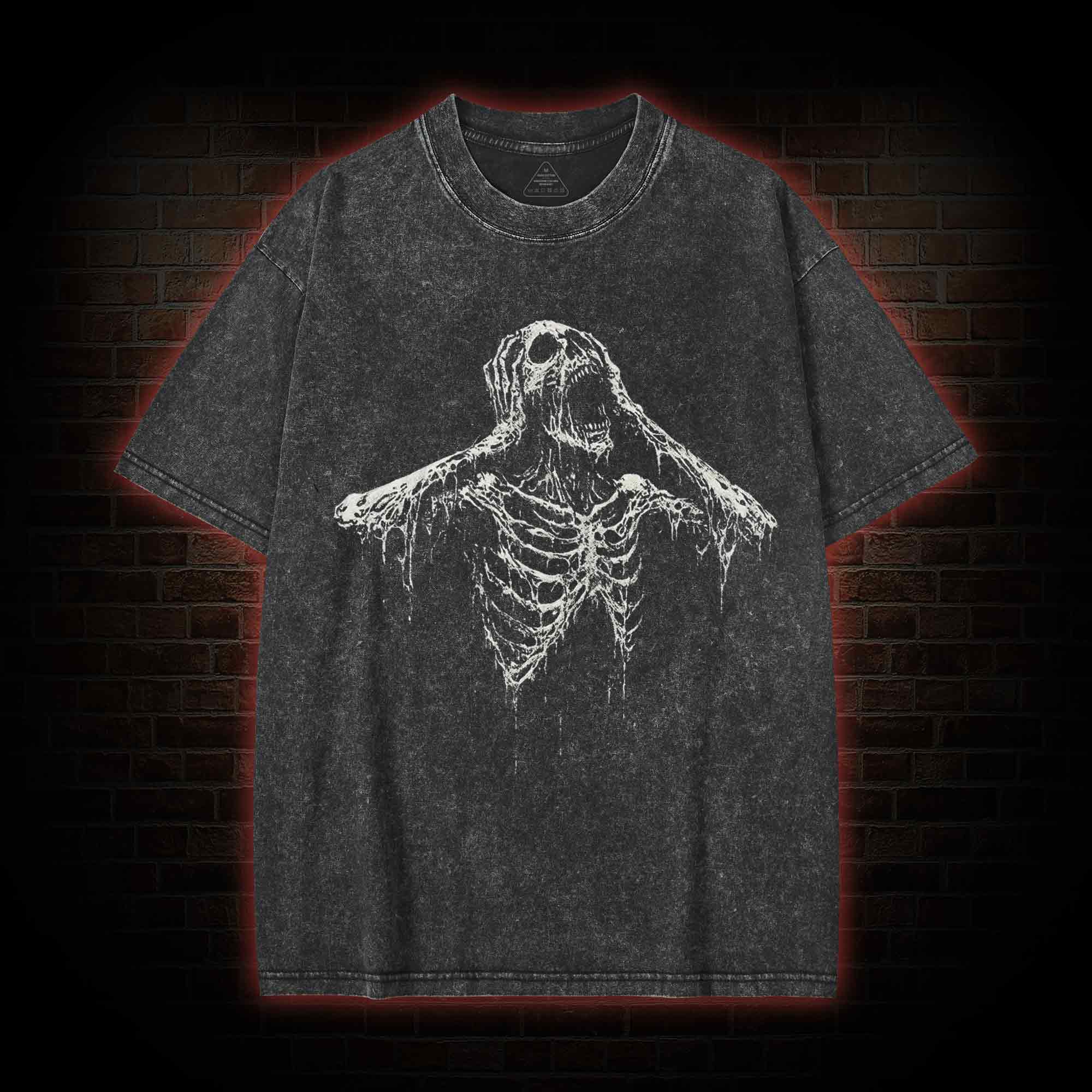 Screaming Skeleton Washed T-shirt