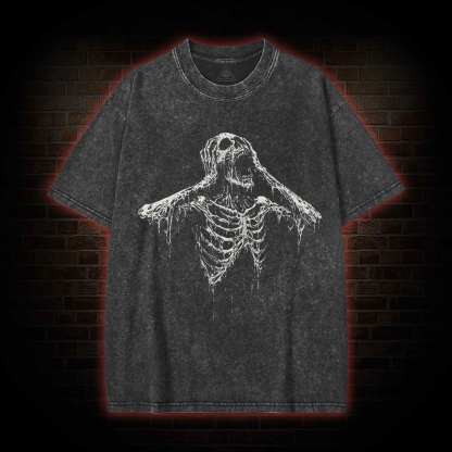 Screaming Skeleton Washed T-shirt