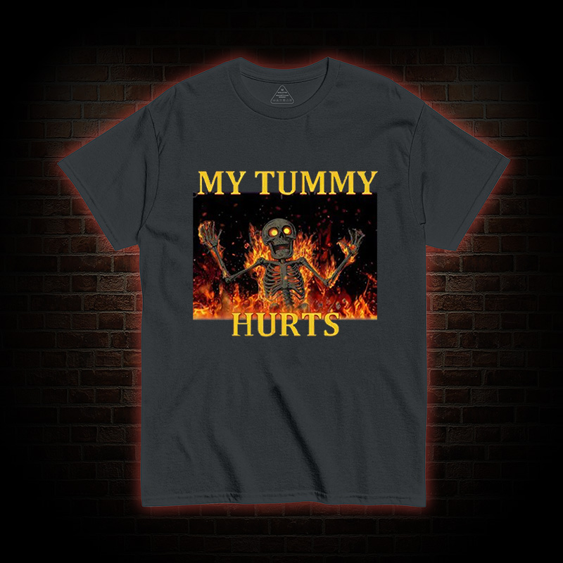 Skeleton Tummy Hurts T-Shirt