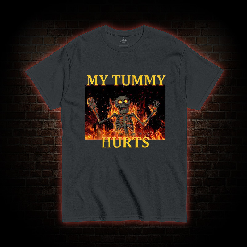 Skeleton Tummy Hurts T-Shirt