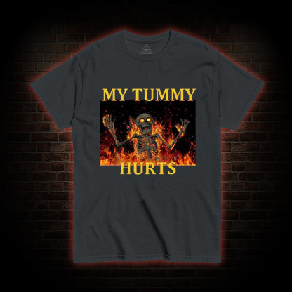 Skeleton Tummy Hurts T-Shirt
