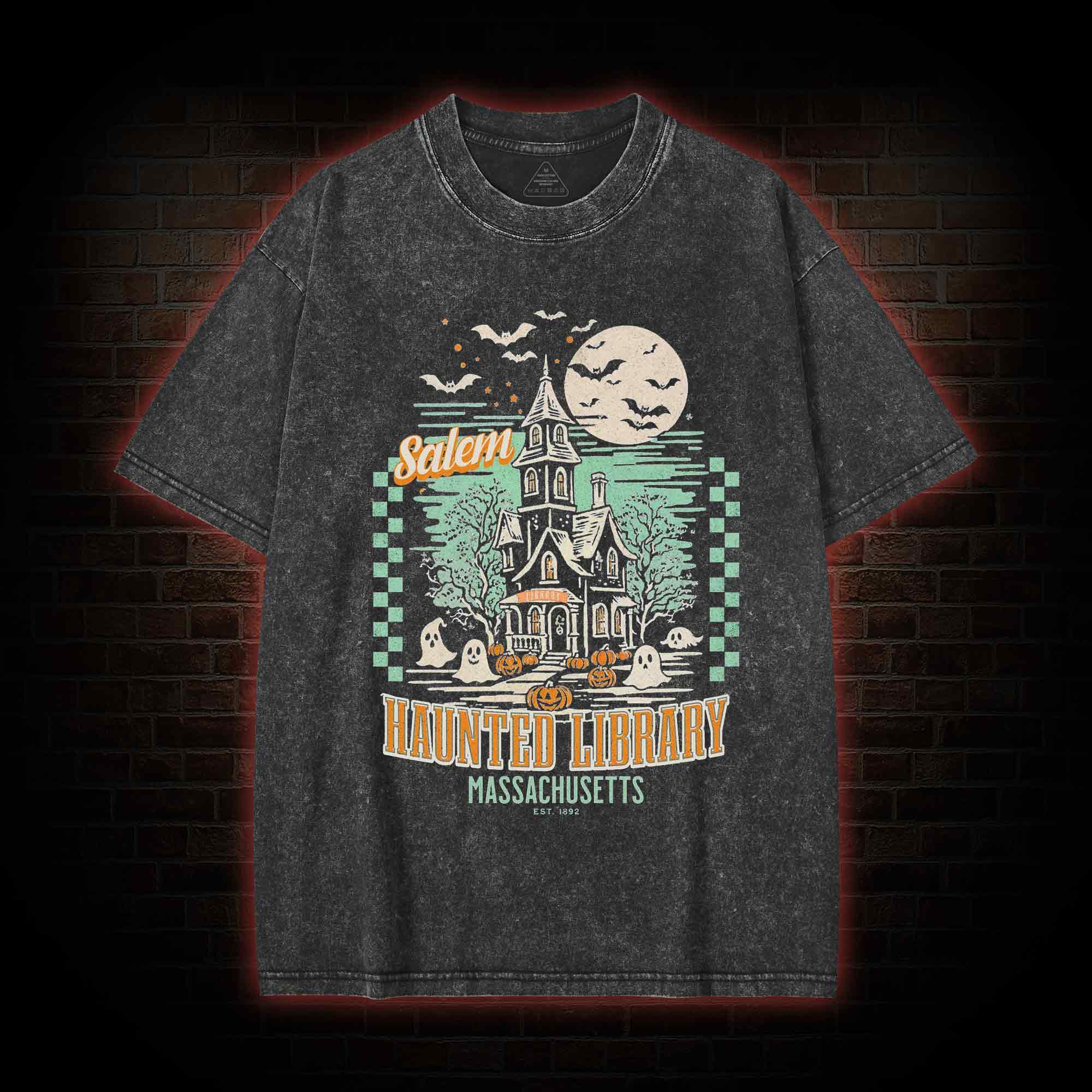 Haunted Library Washed T-shirt