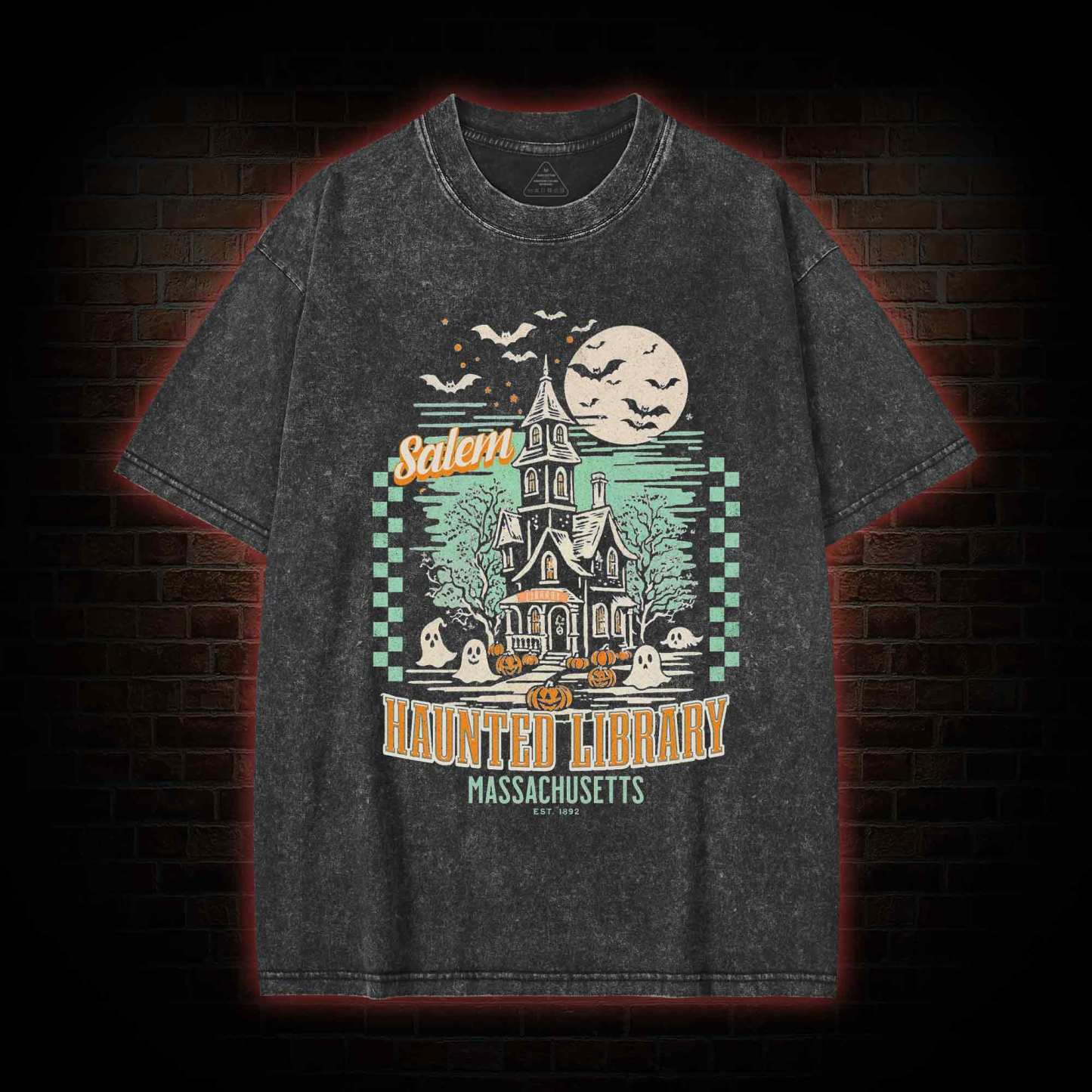 Haunted Library Washed T-shirt
