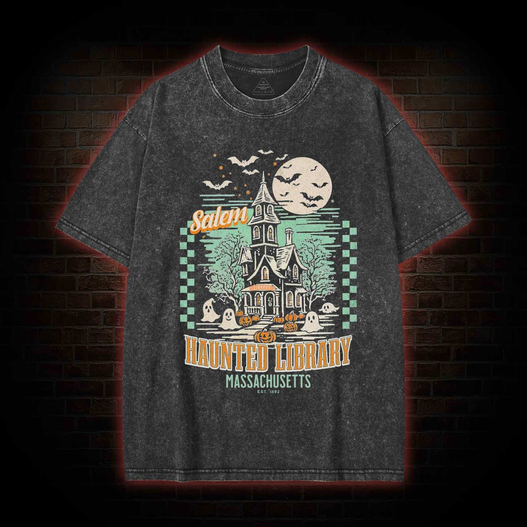 Haunted Library Washed T-shirt