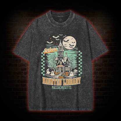 Haunted Library Washed T-shirt