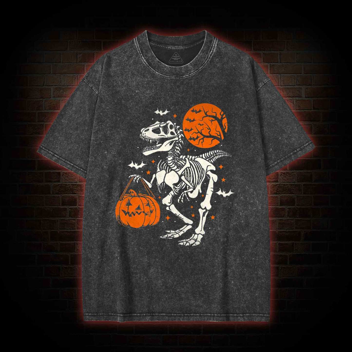Dinosaur Halloween Washed T-shirt