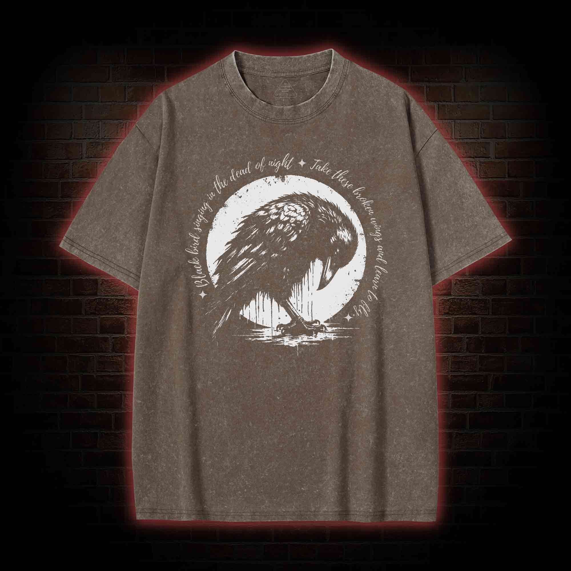 Blackbird Singing in the Dead of Night Washed T-shirt