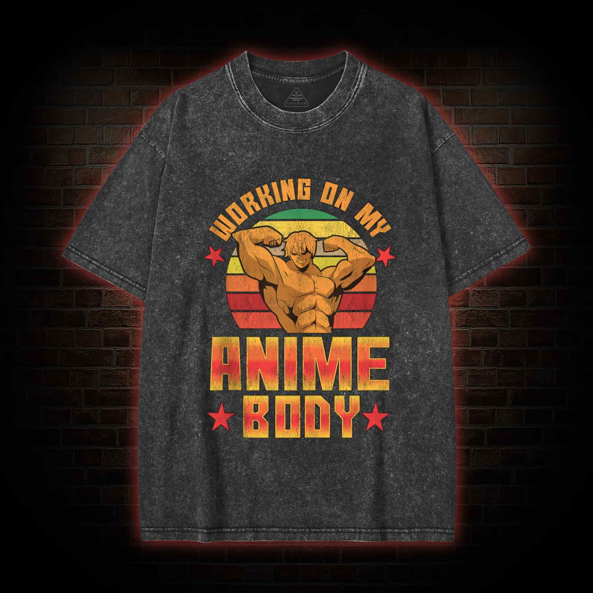 Working On My Anime Body Washed T-shirt