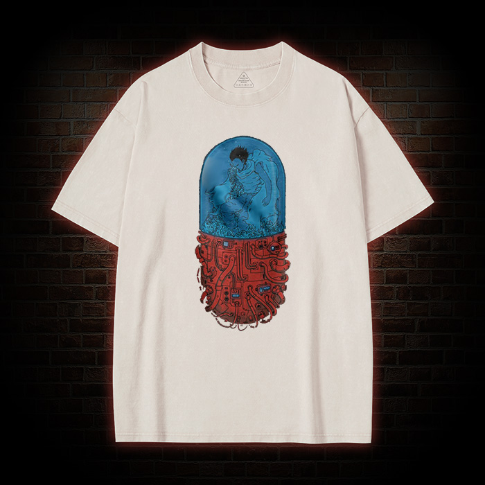 Tetsuo Neo-tokyo 80's Sci-fi Movie Washed T-shirt