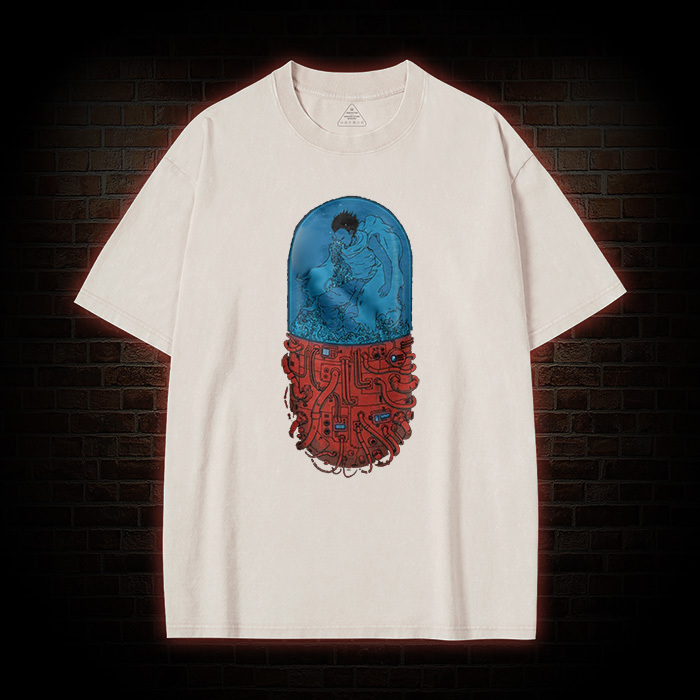 Tetsuo Neo-tokyo 80's Sci-fi Movie Washed T-shirt